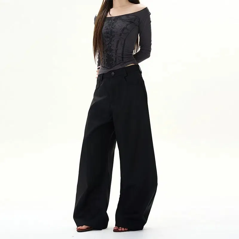 Wide-Leg Casual Scimitar Pants