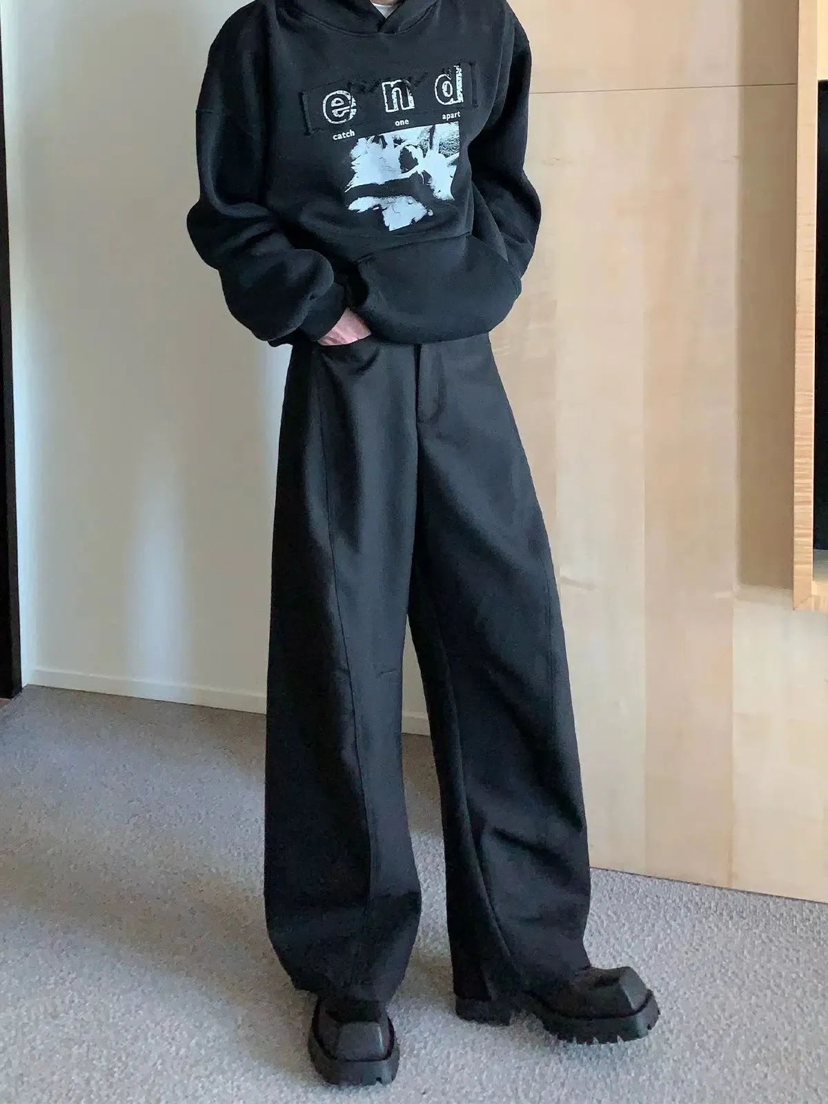 Wide-Leg Drape Pants