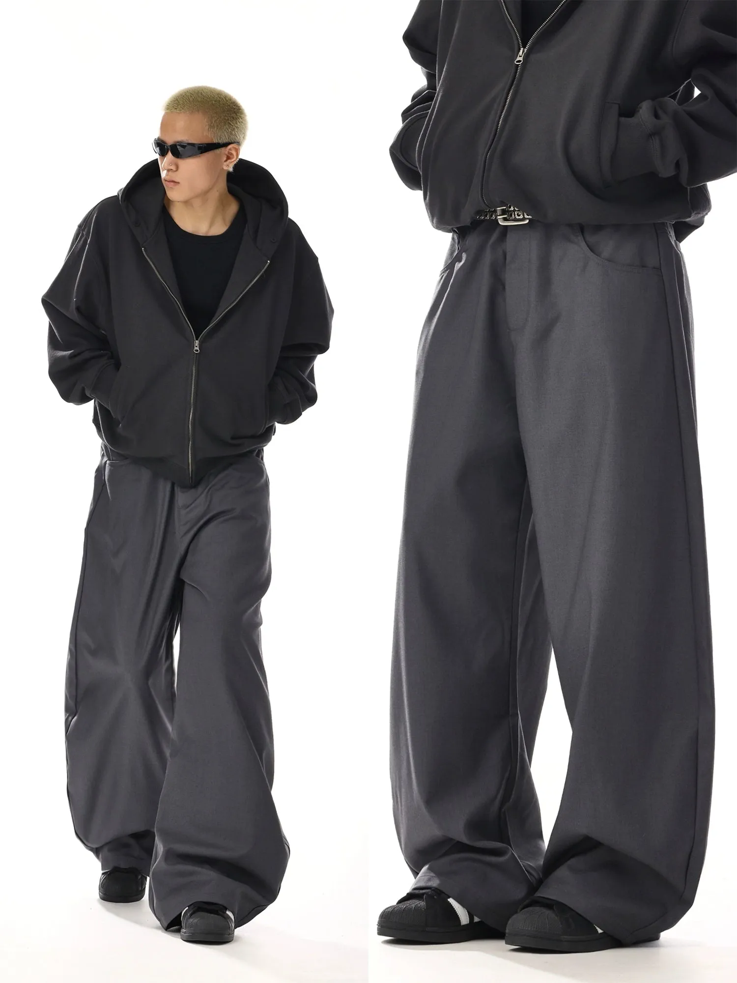 Wide-Leg Drape Pants