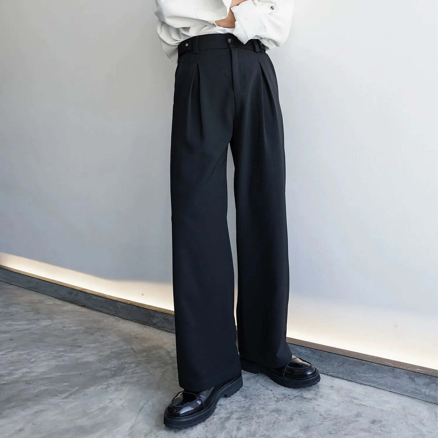 Wide-Leg Draped Casual Pants