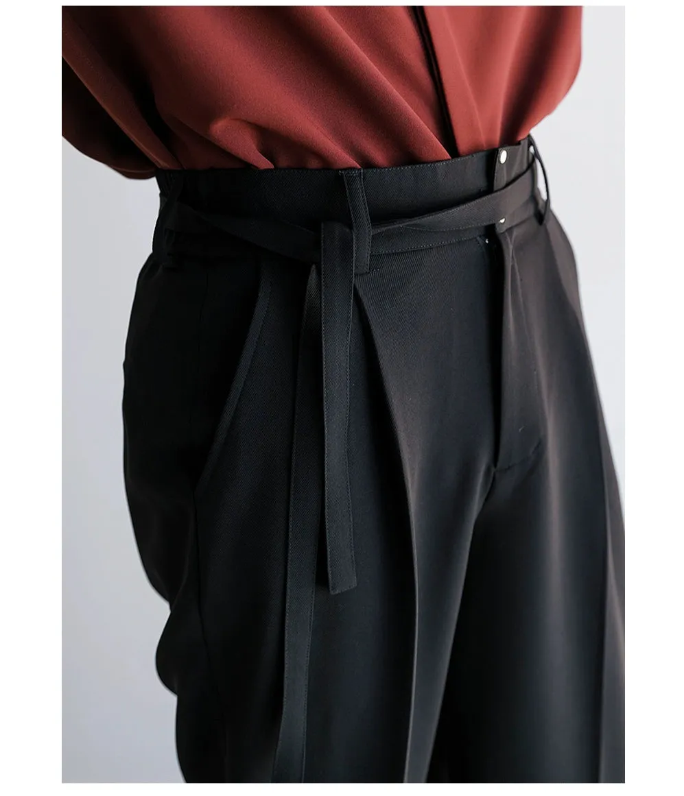Wide-Leg Drapey Casual Pants