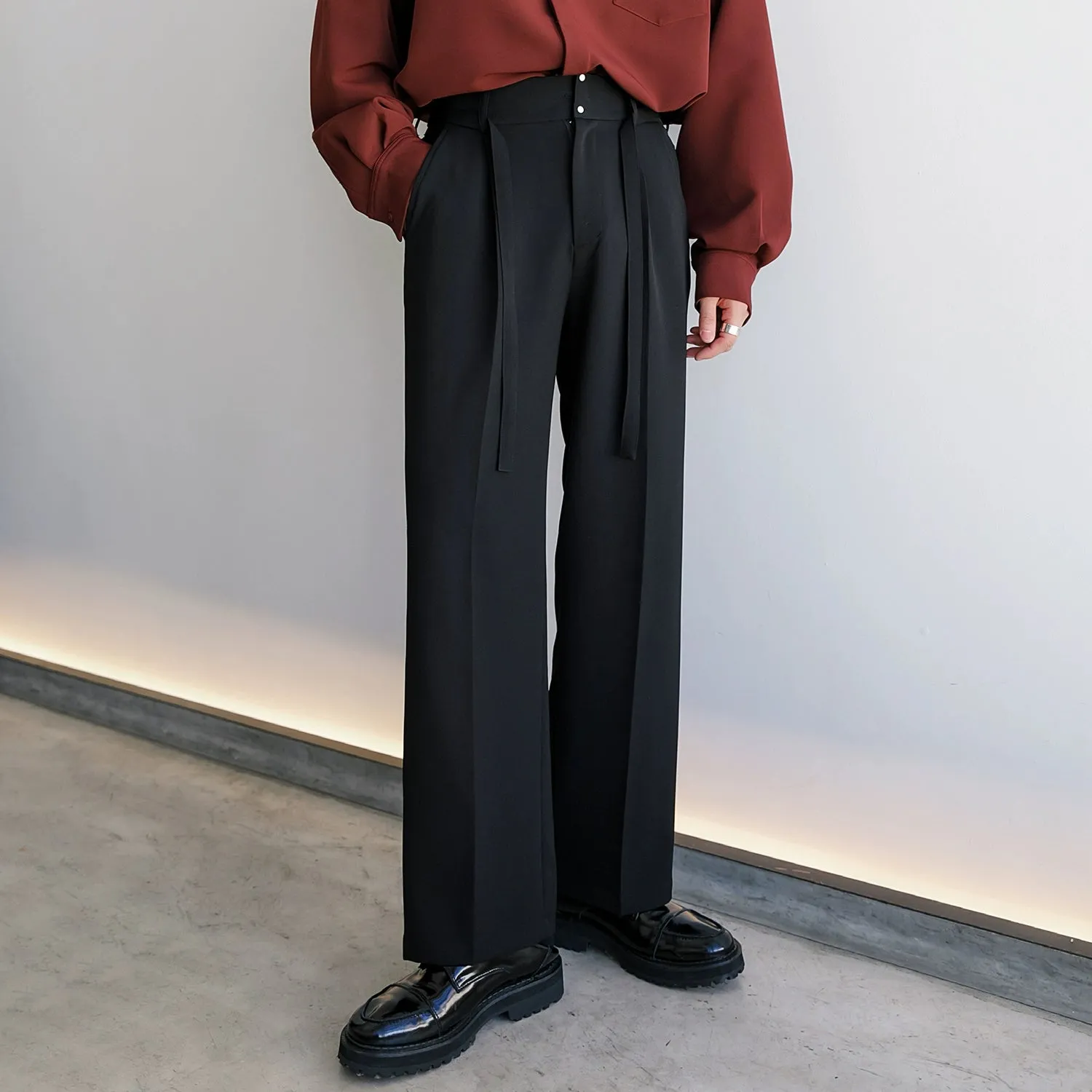 Wide-Leg Drapey Casual Pants