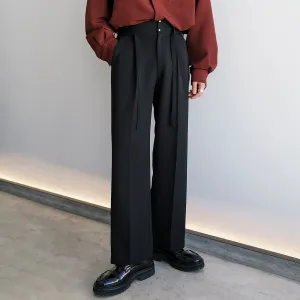 Wide-Leg Drapey Casual Pants