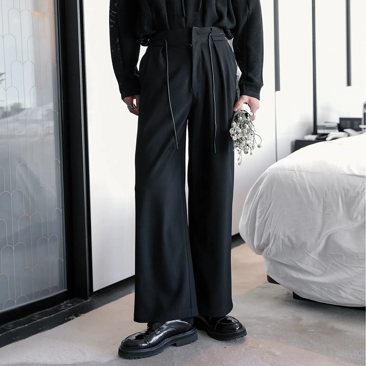 Wide-Leg Floor-Length Pants