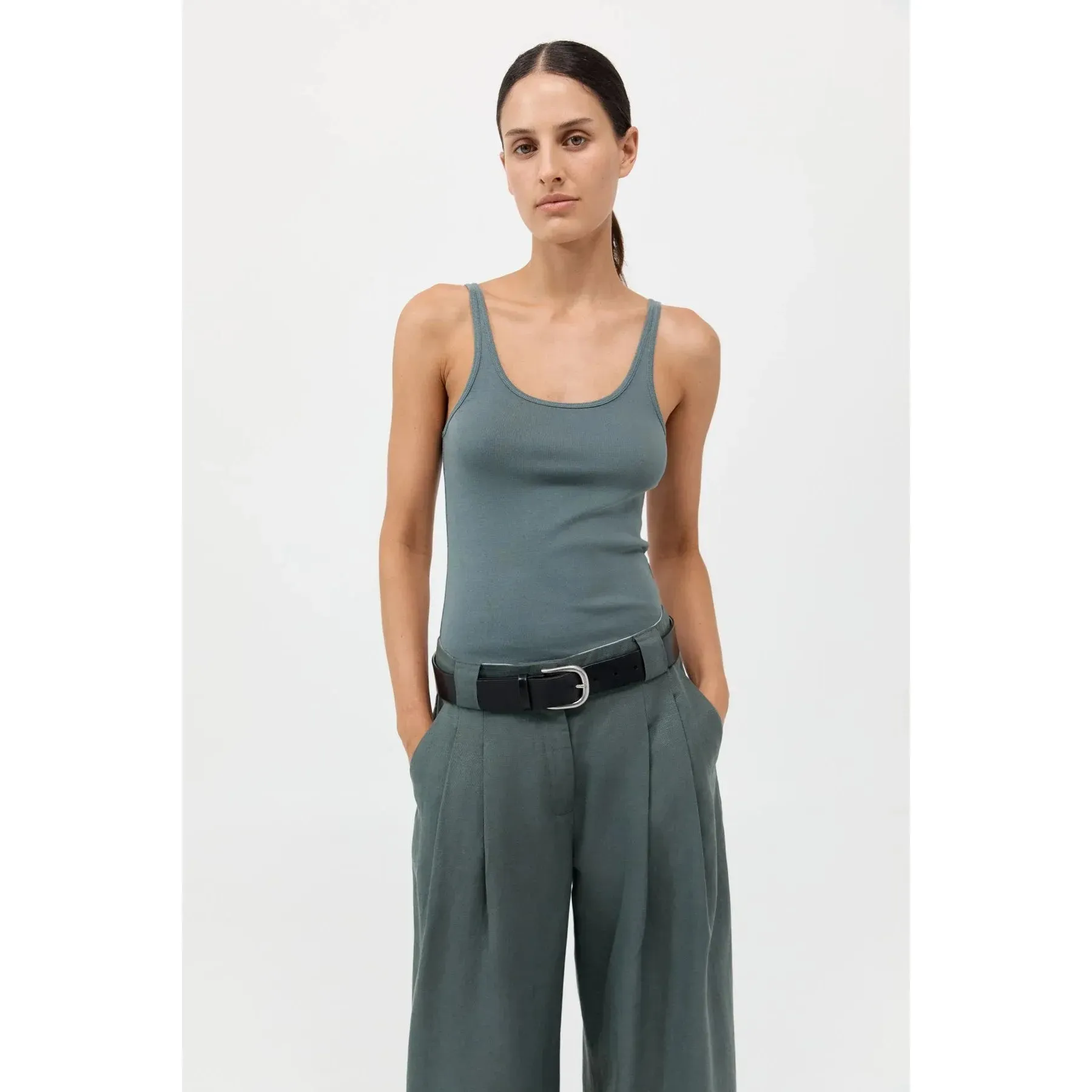 WIDE LEG PLEAT PANTS