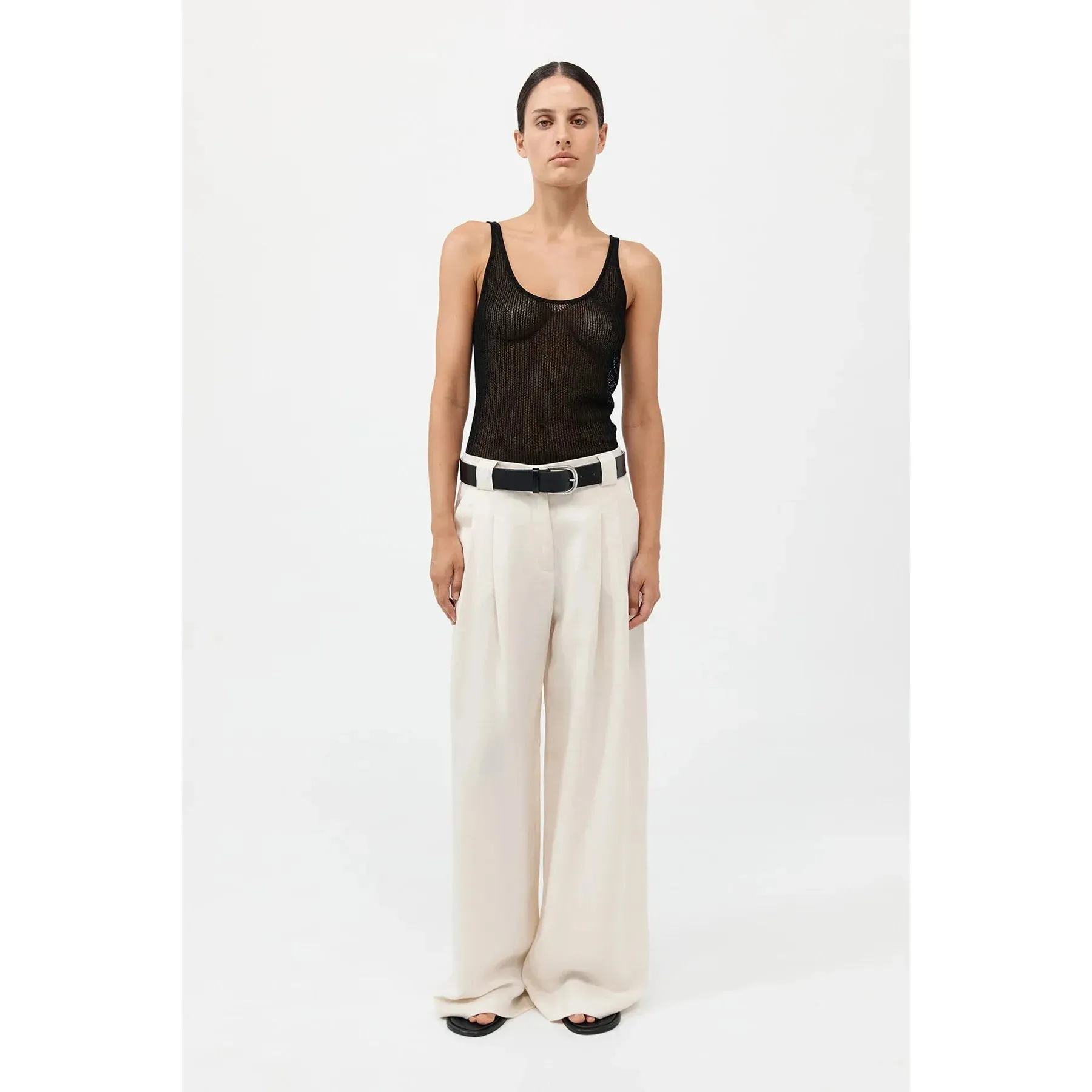WIDE LEG PLEAT PANTS