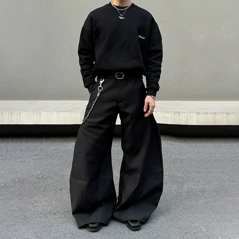 Wide-Leg Pleated Casual Pants