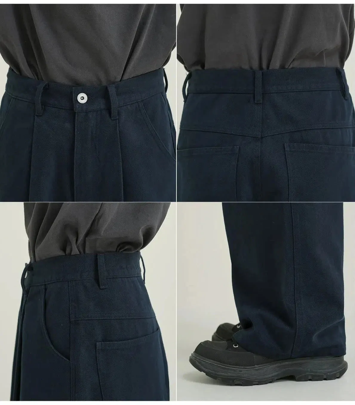 Wide-leg Pleated Pants
