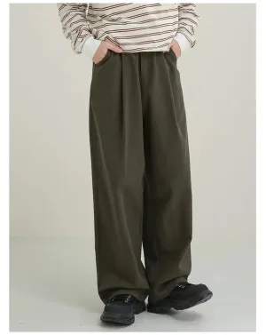 Wide-leg Pleated Pants