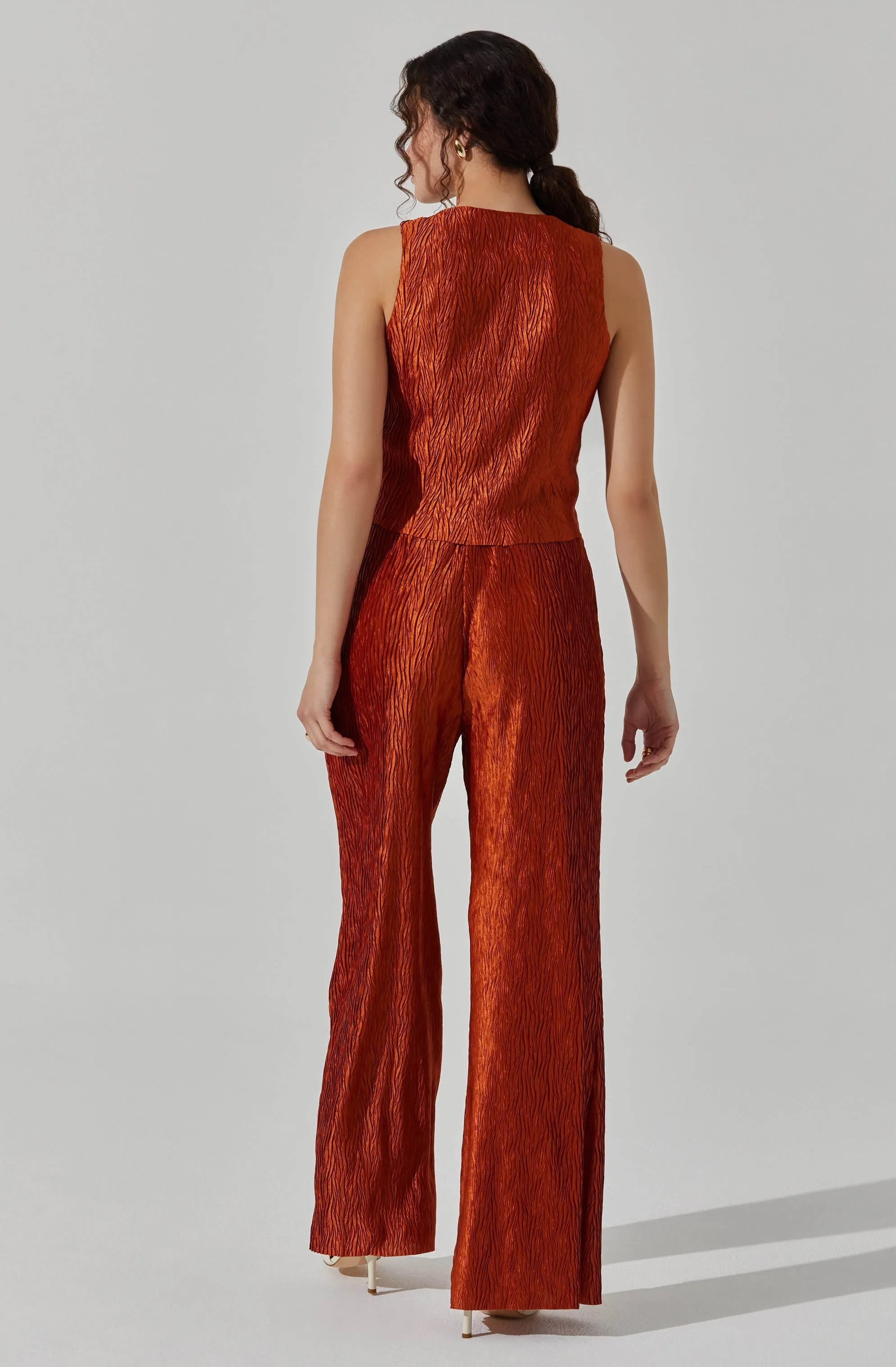 Wide Leg Plisse Pants