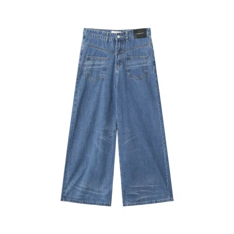 Wide-leg Straight-leg Jeans