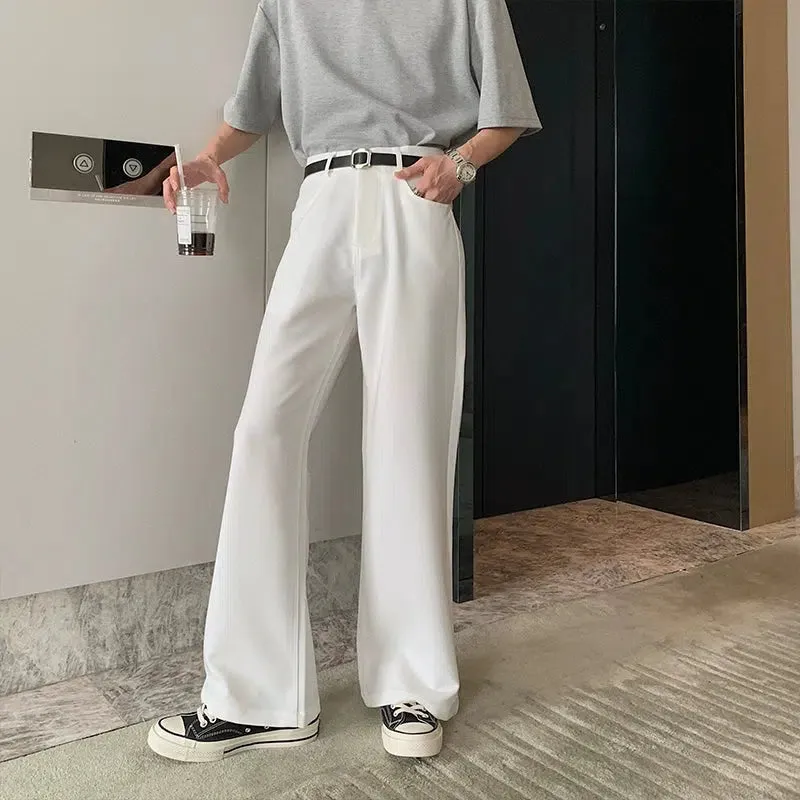 Wide-leg Straight Pleated Pants