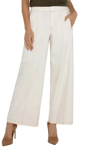Wide Leg Trousers w Elastic Back Waist w 28.5" Inseam LM4665QR4