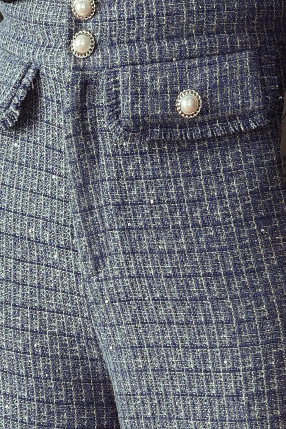Wide-Leg Tweed Pants