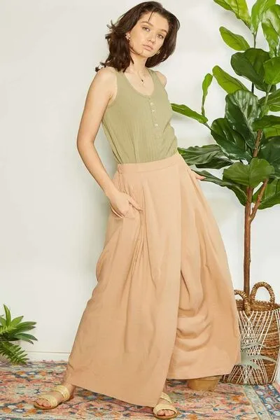 WIdeleg Tan Pants