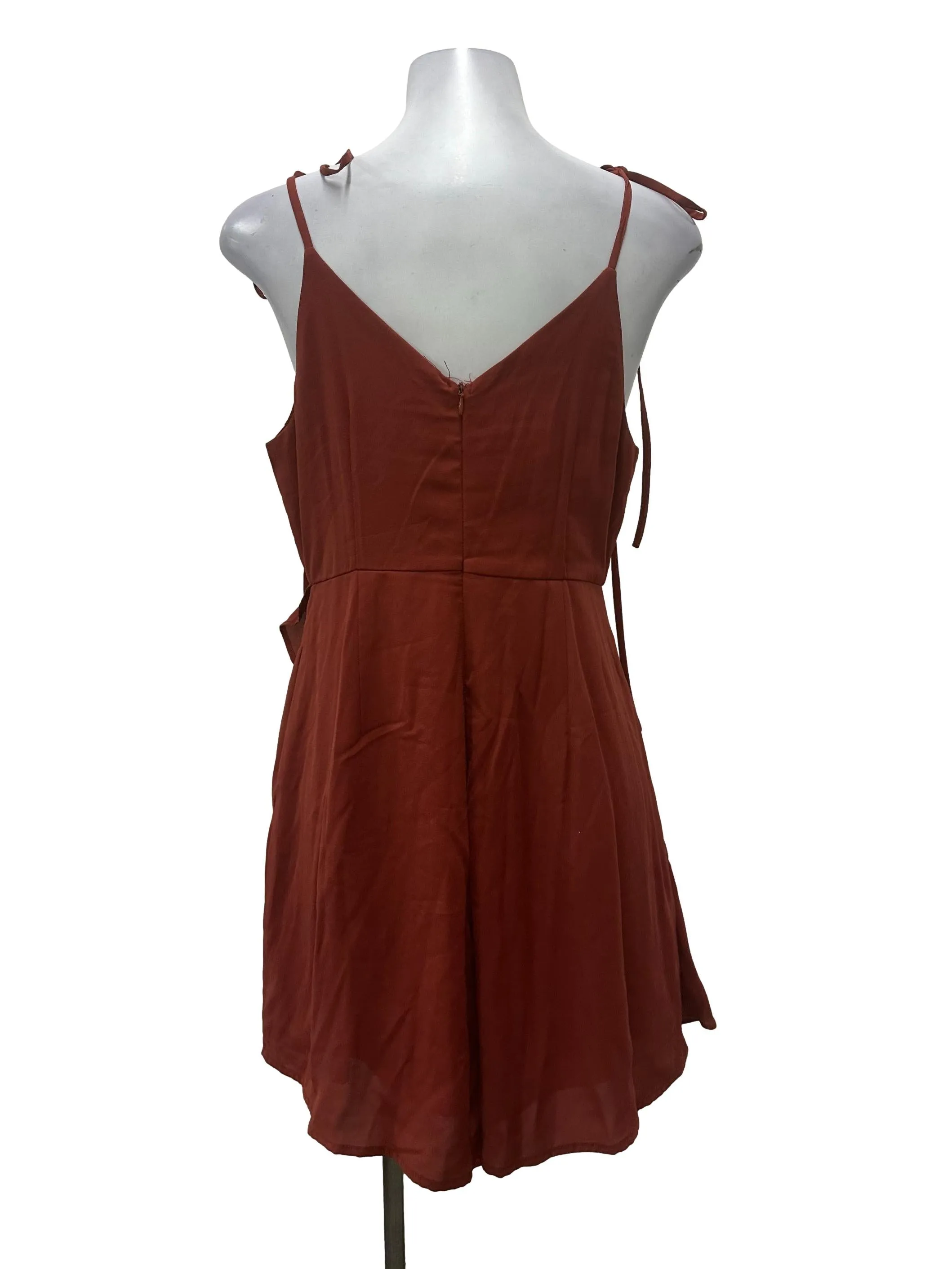 Wine Red Sleeveless Romper