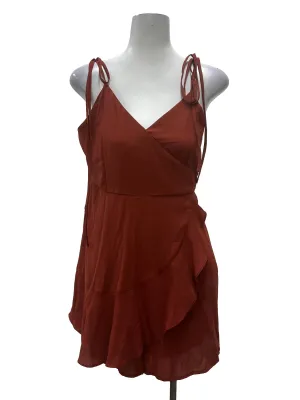 Wine Red Sleeveless Romper