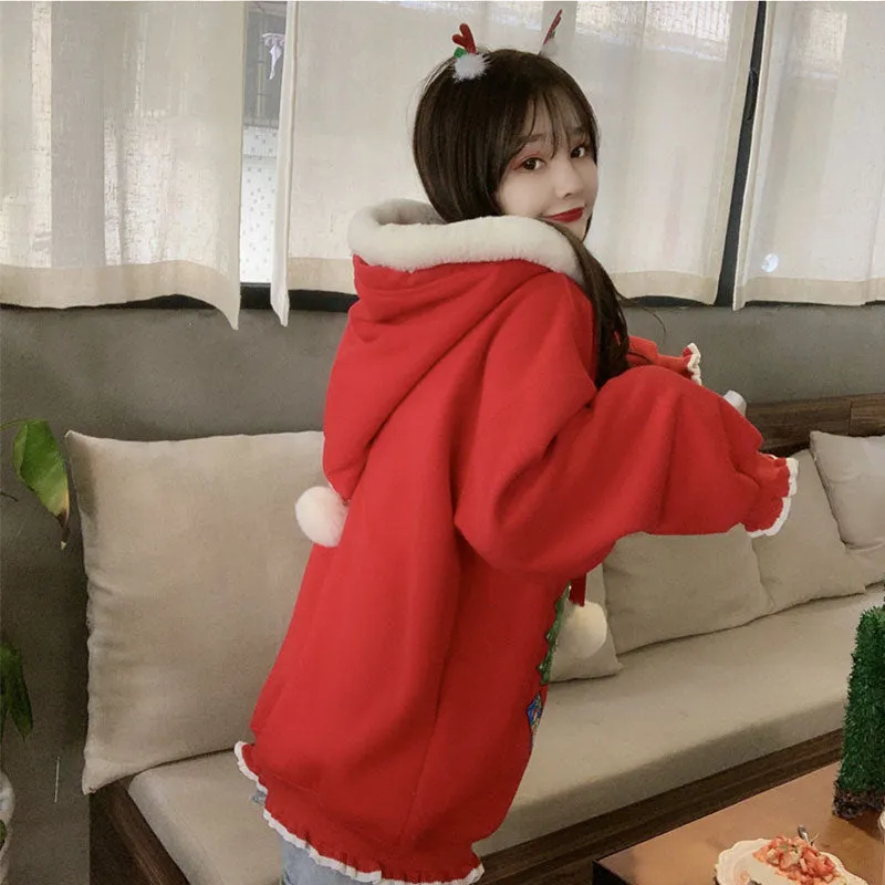 Winter cute red plush top yc24610