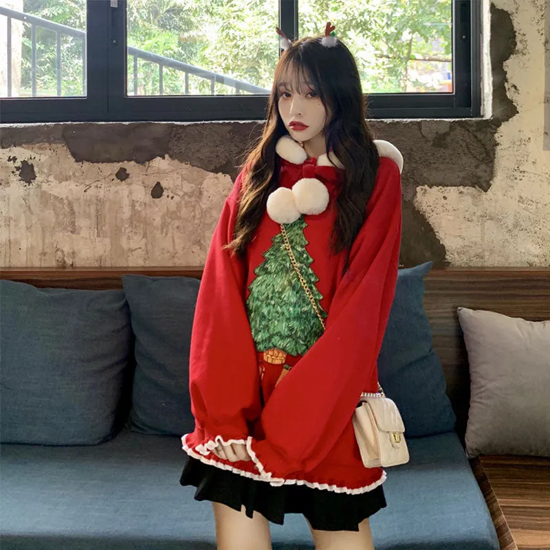 Winter cute red plush top yc24610