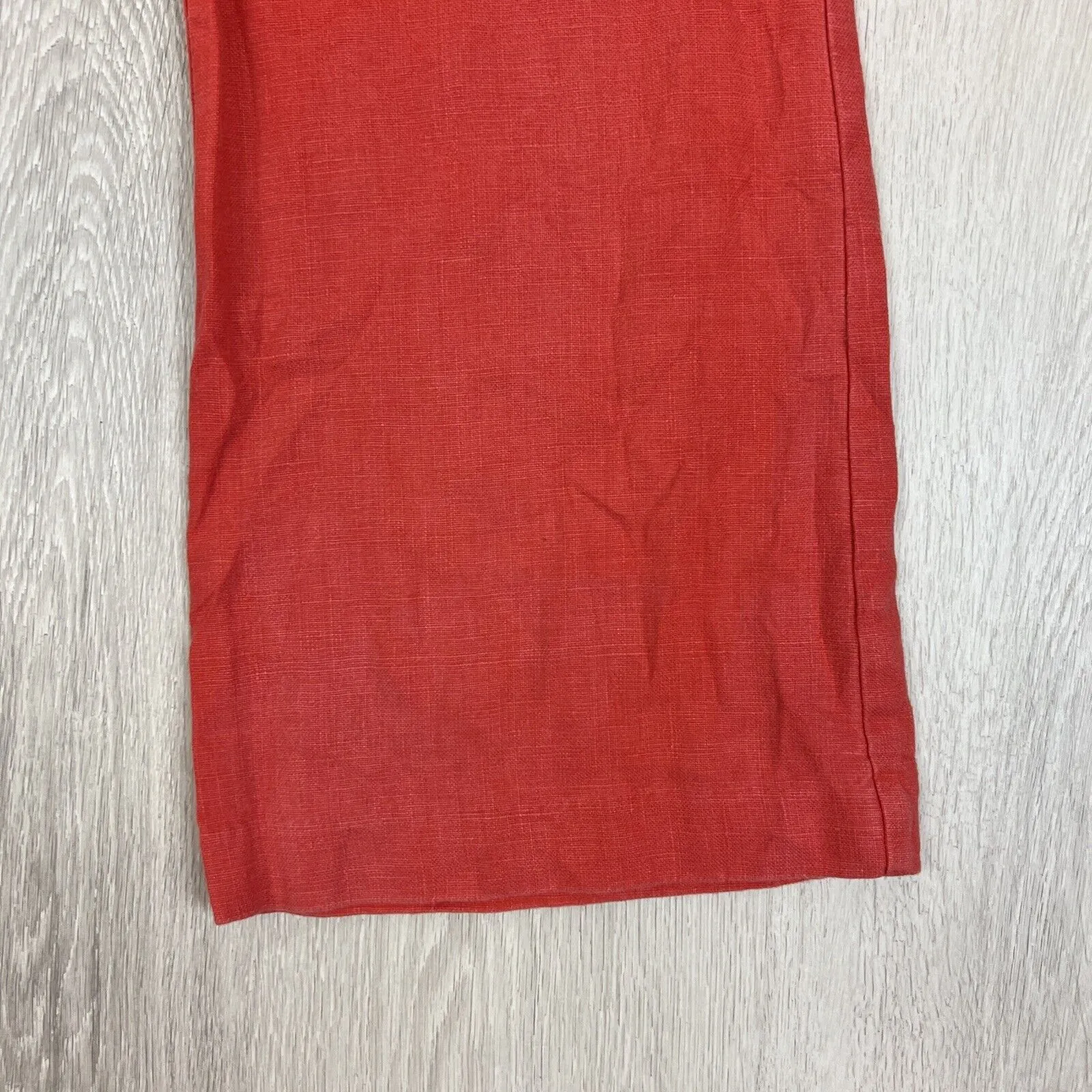 Witchery Womens 100% Linen Orange Wide Leg Belted Pants Size 6