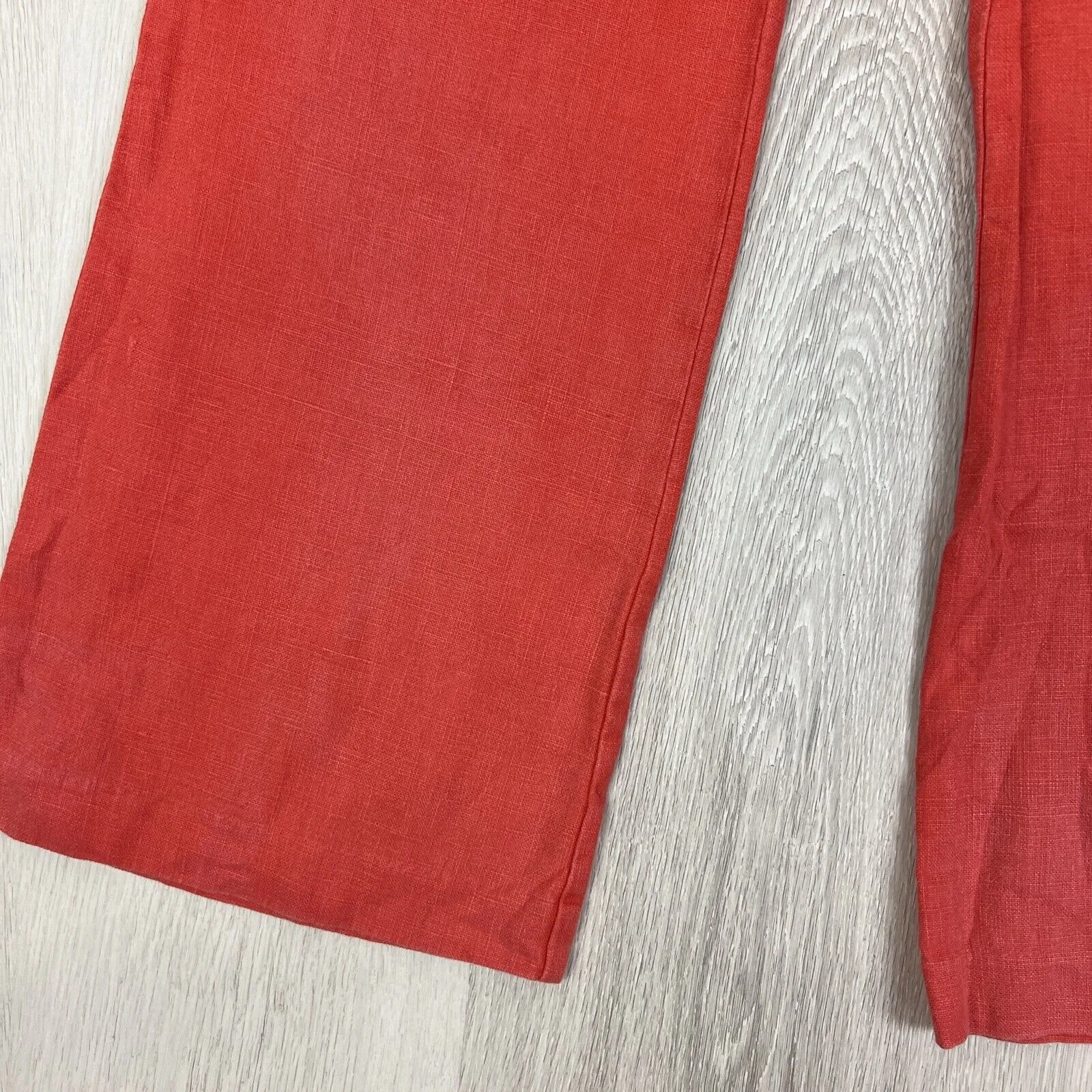 Witchery Womens 100% Linen Orange Wide Leg Belted Pants Size 6