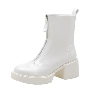 Women Ankle Boots Platform Thick High Heel