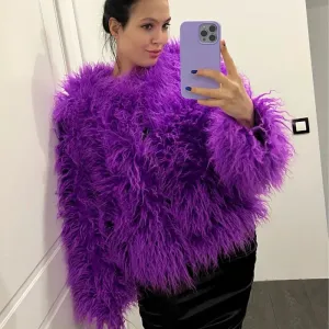 Women Faux Fur Coat Autumn Winter Fluffy Short Coat Faux Fur Jacket