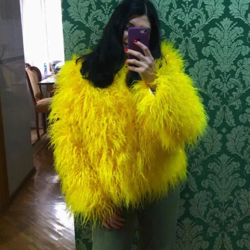 Women Faux Fur Coat Autumn Winter Fluffy Short Coat Faux Fur Jacket