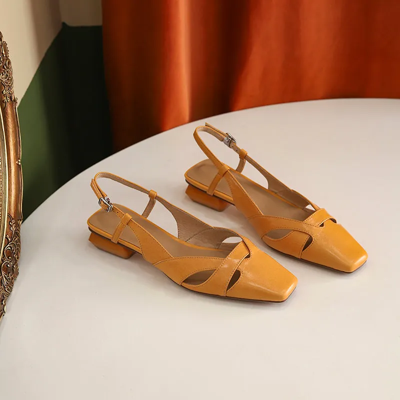Women Sandals Buckle Strap Genuine Leather