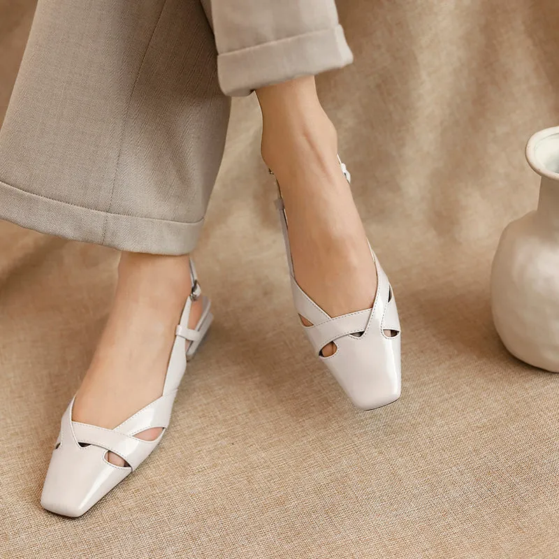 Women Sandals Buckle Strap Genuine Leather