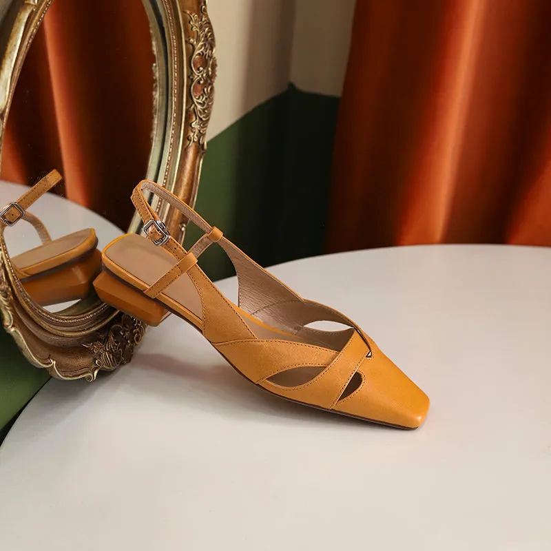 Women Sandals Buckle Strap Genuine Leather
