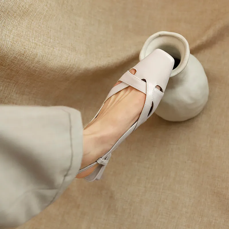 Women Sandals Buckle Strap Genuine Leather
