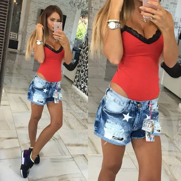 Women Sexy bodycon Jumpsuit Rompers Sleeveless Lace Bodysuit Women Clothing V-neck Skinny Overalls Plus size LJ4946M