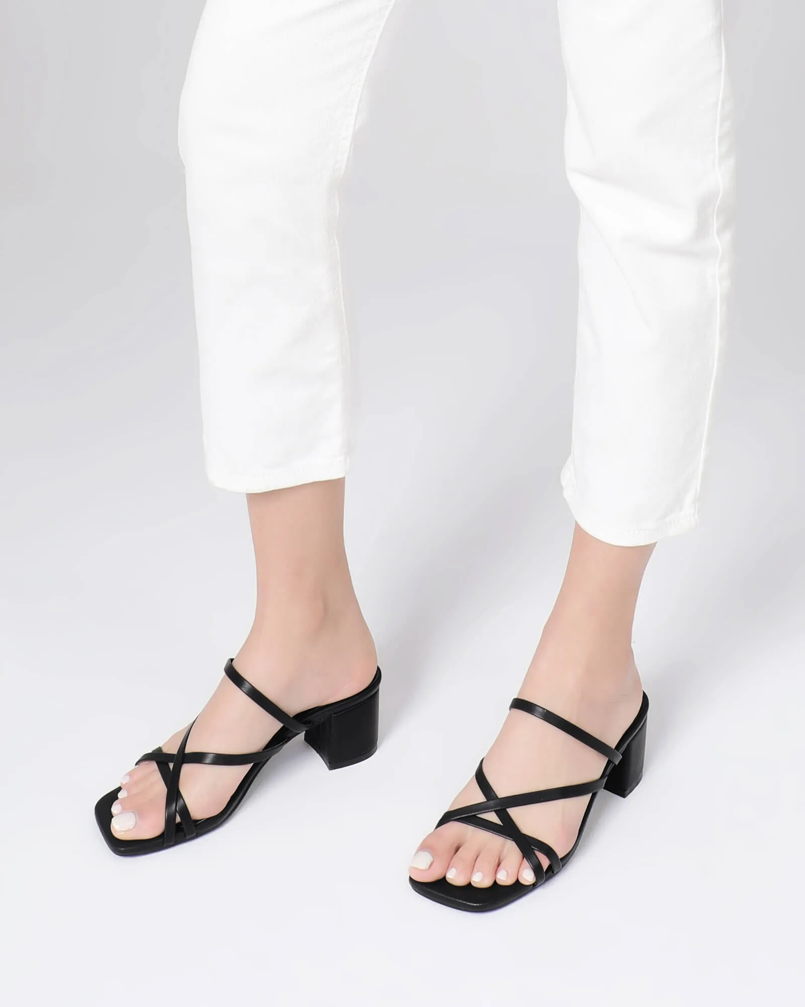 Women Slip On Strappy Heels