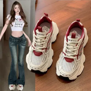 Women Sneakers Autumn Fashion Breathable Casual Shoes Women Mesh Lace Up Comfort Platform Vulcanize Shoes Zapatillas De Mujer