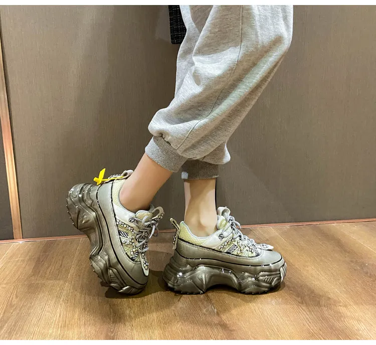 Women's Casual Shiny Platform Shoes