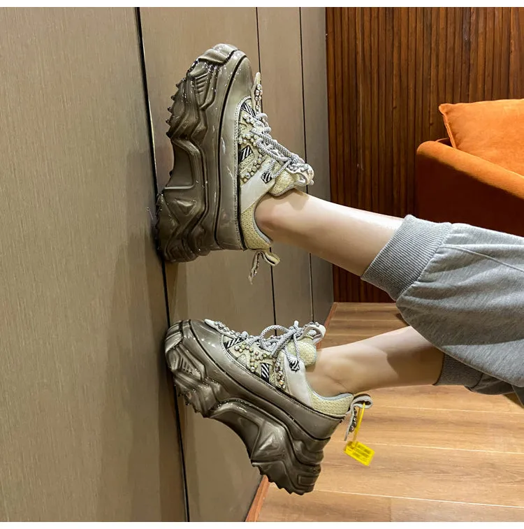 Women's Casual Shiny Platform Shoes