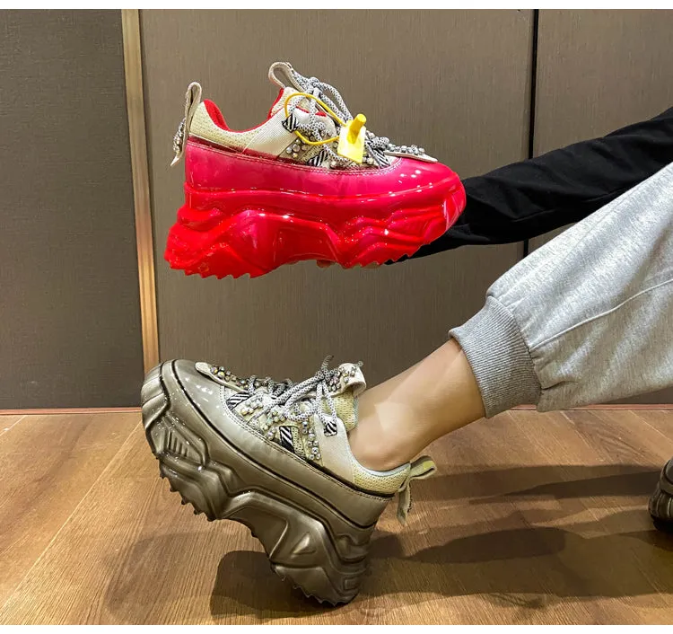 Women's Casual Shiny Platform Shoes