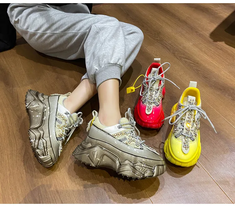Women's Casual Shiny Platform Shoes