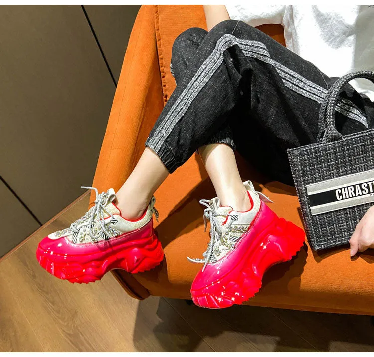 Women's Casual Shiny Platform Shoes
