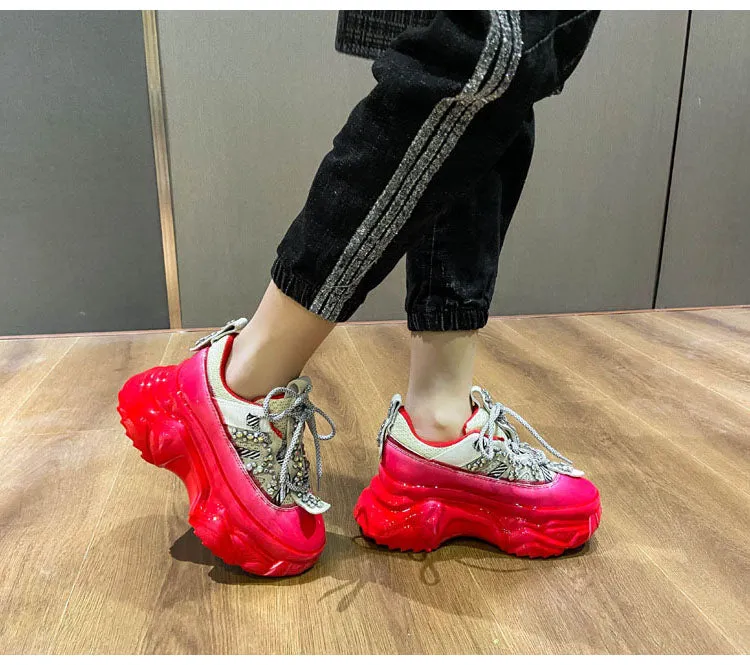 Women's Casual Shiny Platform Shoes