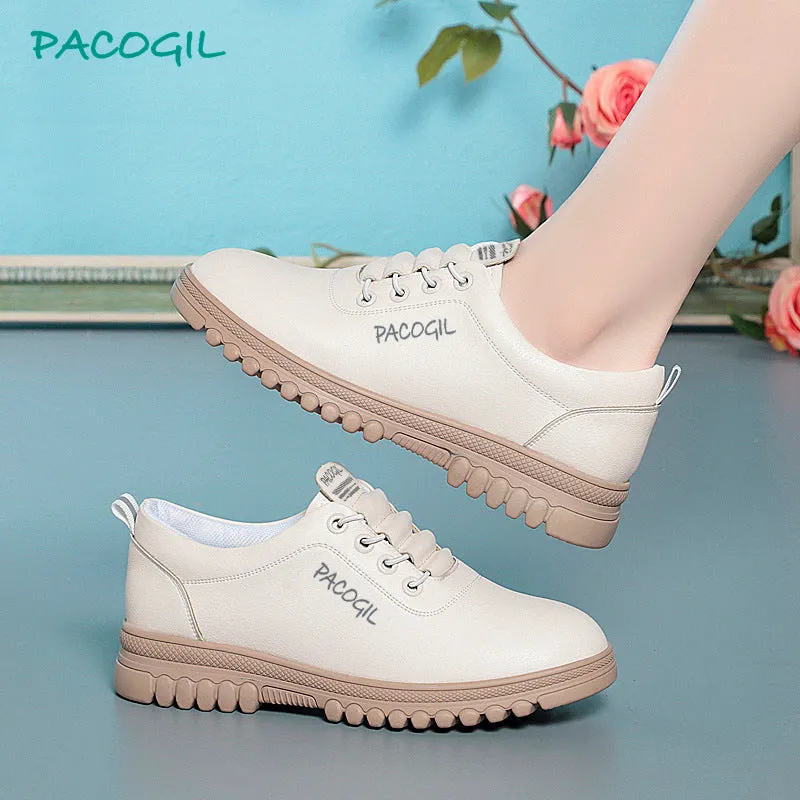 Women's Easy To Wear White Soft Sole Casual Shoes