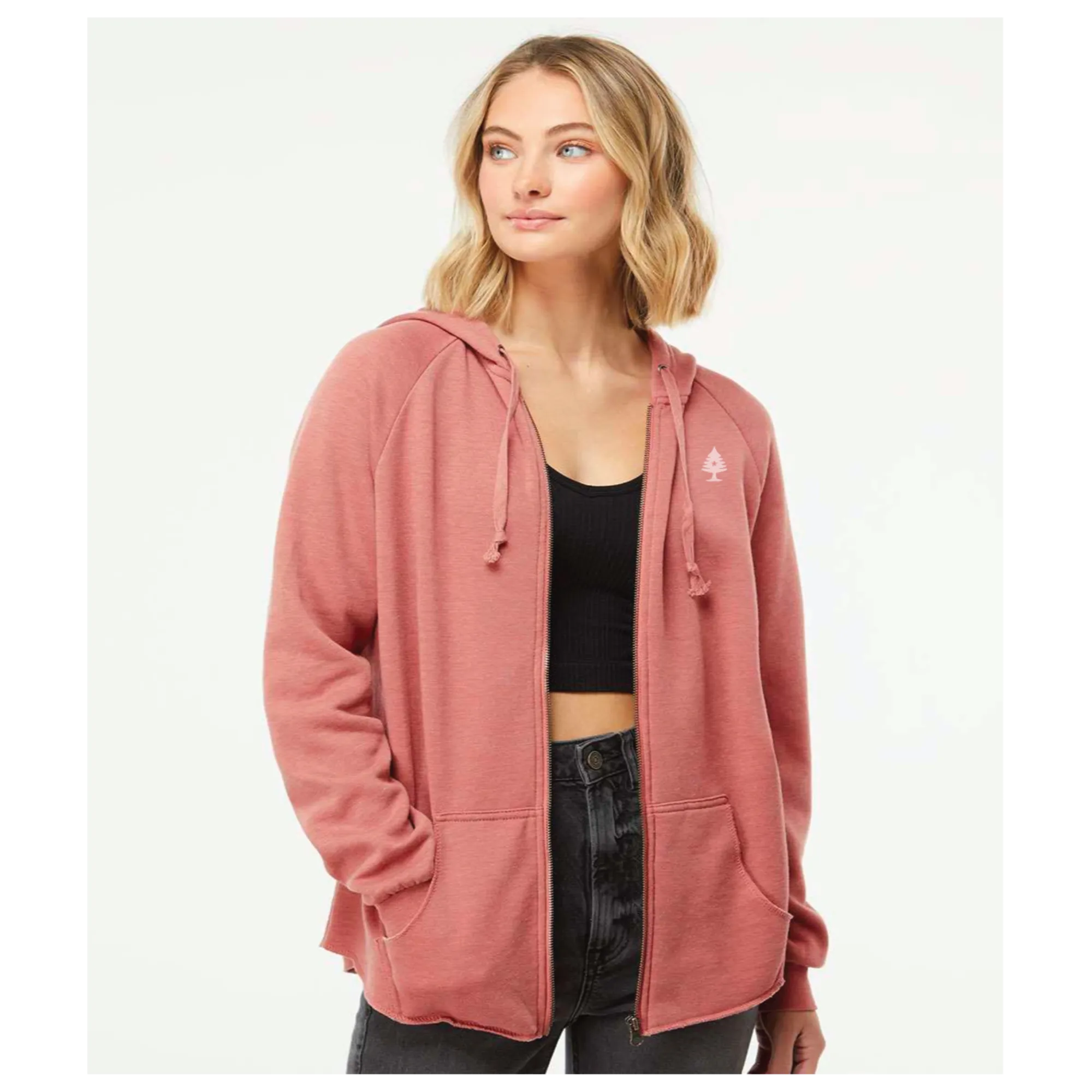 Women's Embroidered Tree Full Zip