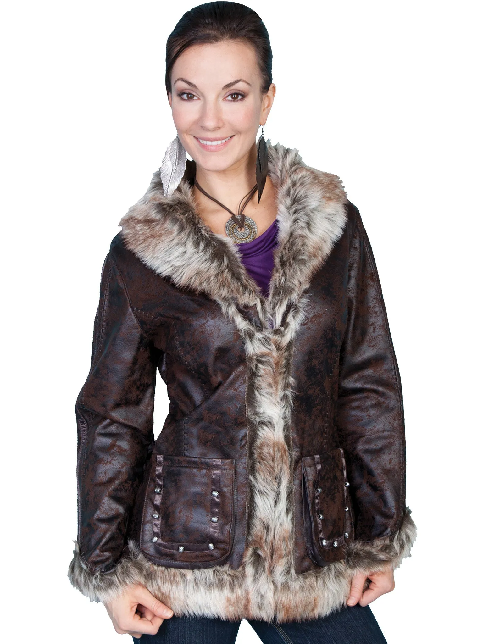 Women's Honey Creek Outerwear Collection: Faux Fur Jacket Shearling