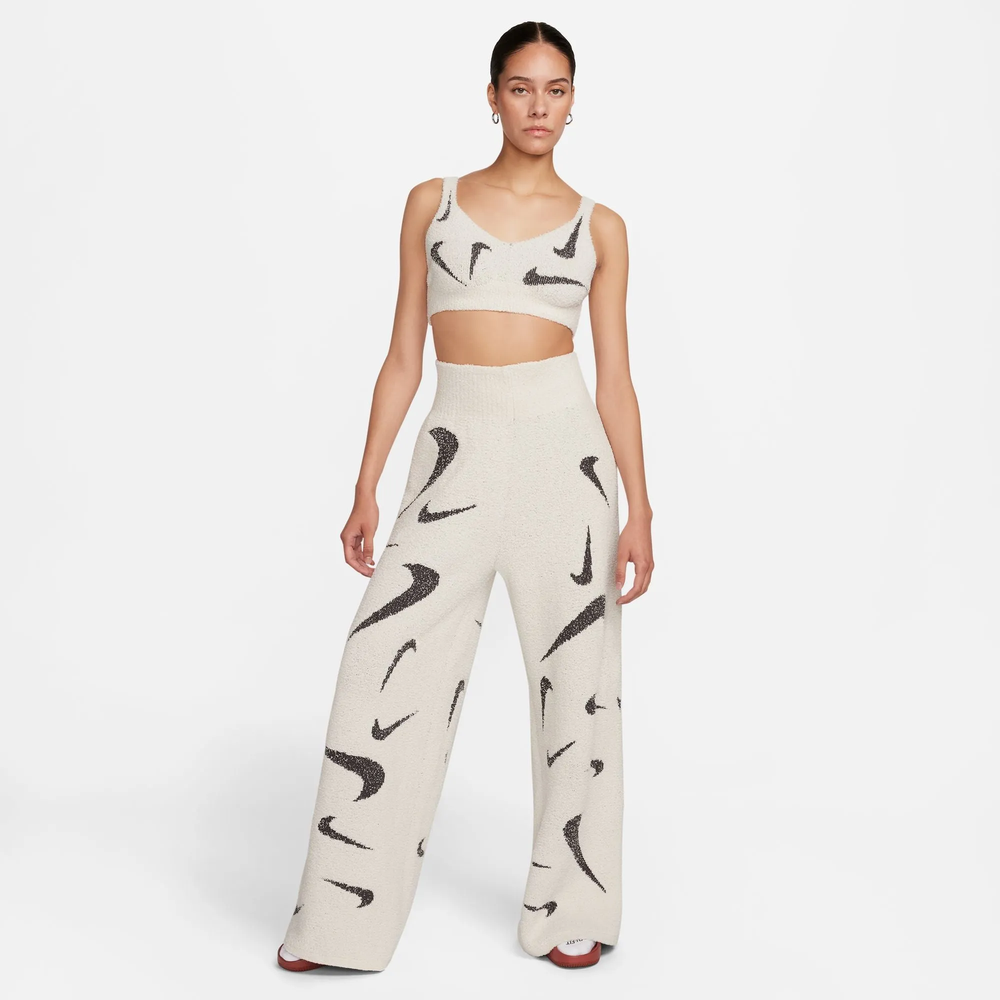 Womens Nike Phoenix Wide-Leg Cozy Knit Pants 'Light'