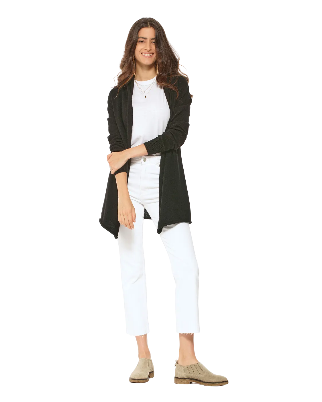 Women's Pure Cashmere Open Front Cardigan Jeans