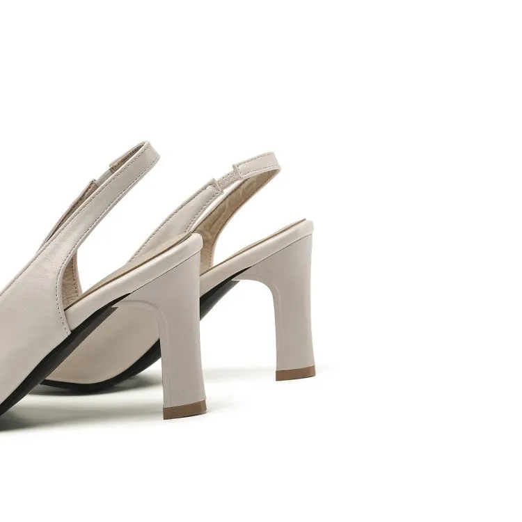 Women's Slingbacks High Heel Chunky Pumps