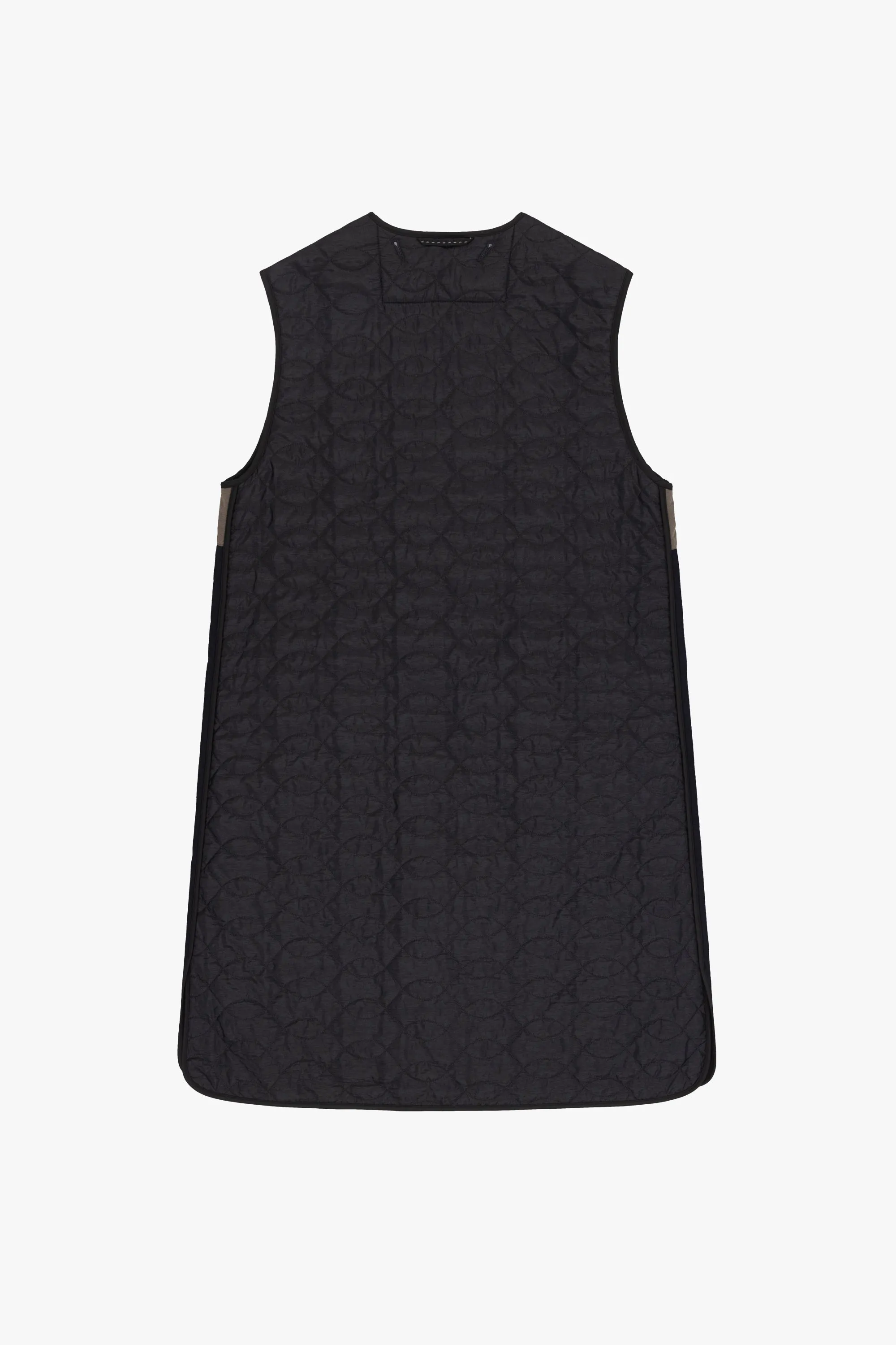Wool & Satin Quilt Vest - Black & Anthracite / Dark Olive & Black