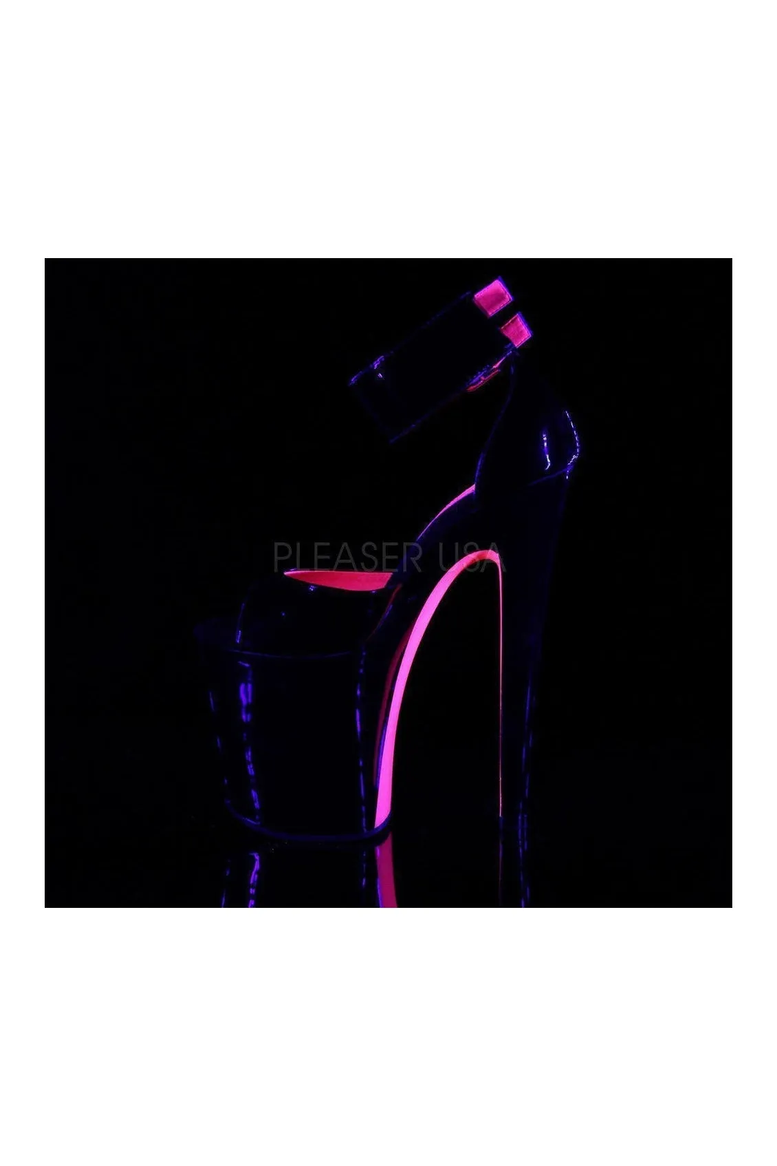 XTREME-875TT Platform Sandal  | Black Patent