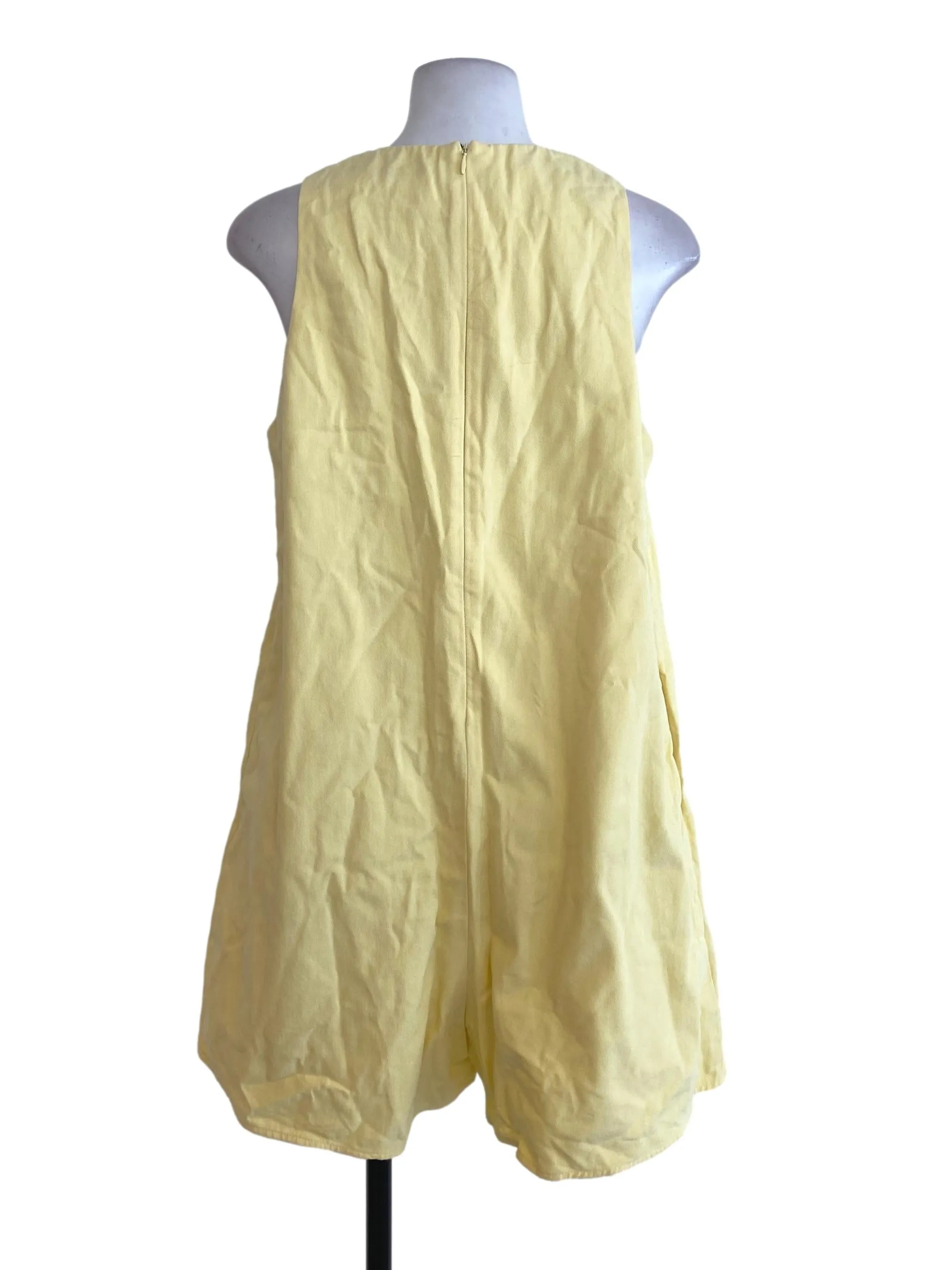 Yellow Denim Rompers LB
